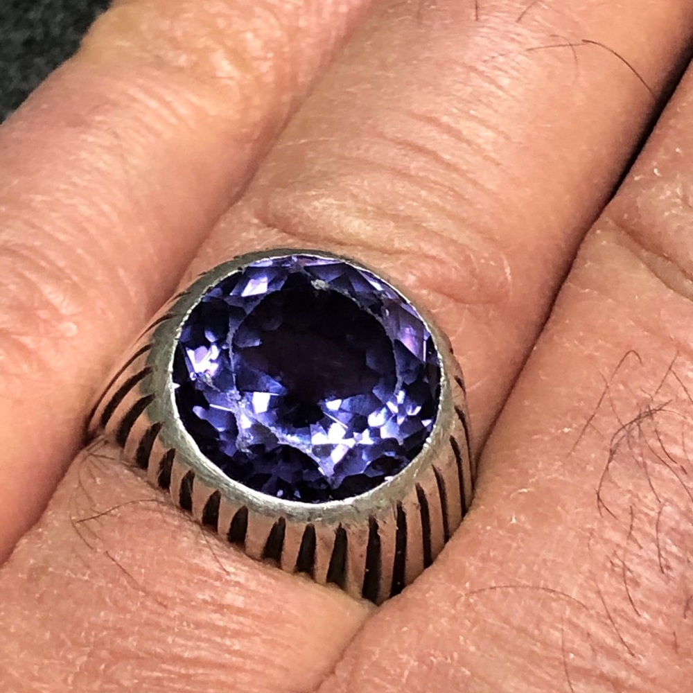 Antique Alexandrite Ring Lab Created